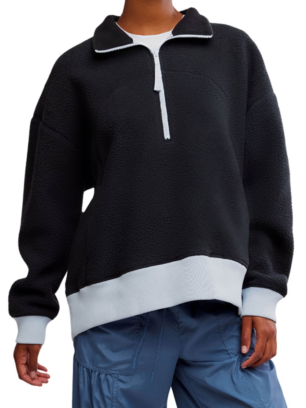 Free People FP Movement Hit the Slopes Quarter Zip Fleece Jacket Medium